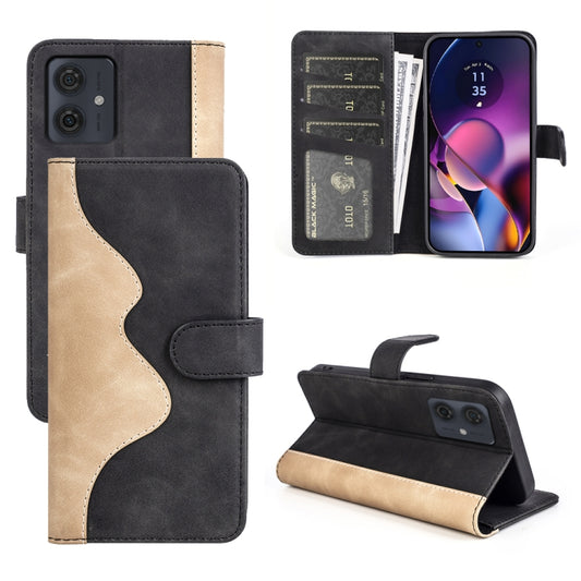 For Motolora Moto G54 Stitching Horizontal Flip Leather Phone Case(Black) by buy2fix