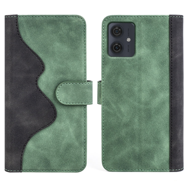 For Motolora Moto G54 Stitching Horizontal Flip Leather Phone Case(Green) by buy2fix