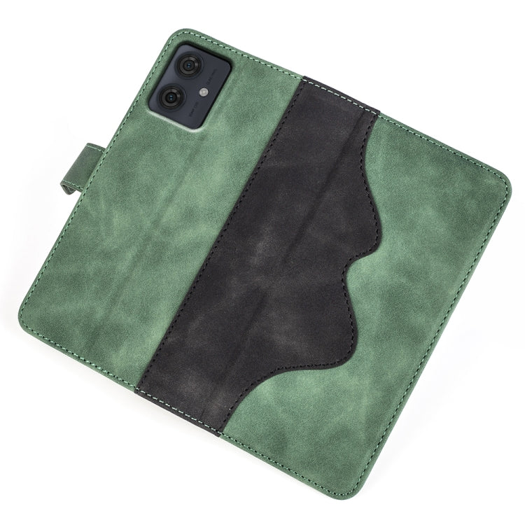 For Motolora Moto G54 Stitching Horizontal Flip Leather Phone Case(Green) by buy2fix