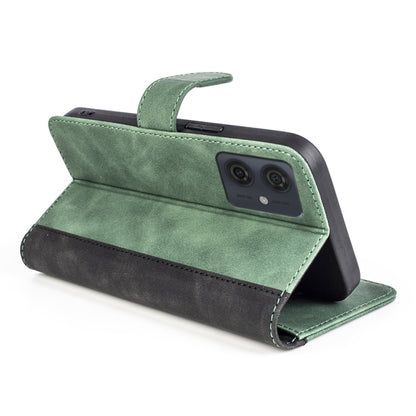 For Motolora Moto G54 Stitching Horizontal Flip Leather Phone Case(Green) by buy2fix