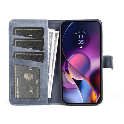 For Motolora Moto G54 Stitching Horizontal Flip Leather Phone Case(Blue) by buy2fix