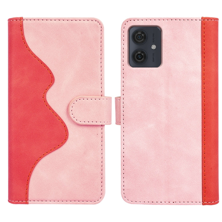 For Motolora Moto G54 Stitching Horizontal Flip Leather Phone Case(Red) by buy2fix