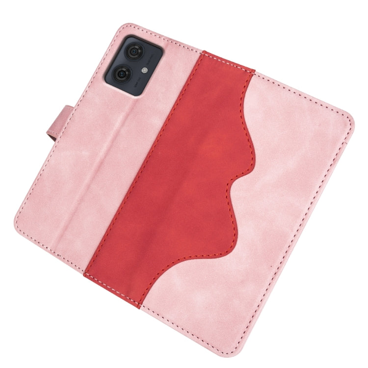 For Motolora Moto G54 Stitching Horizontal Flip Leather Phone Case(Red) by buy2fix