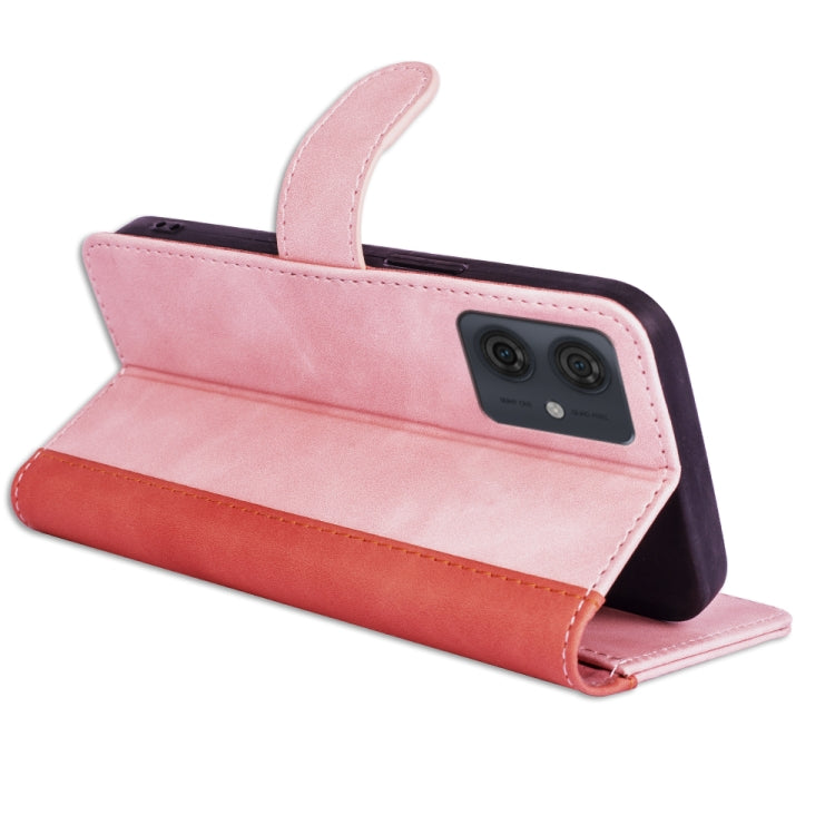 For Motolora Moto G54 Stitching Horizontal Flip Leather Phone Case(Red) by buy2fix