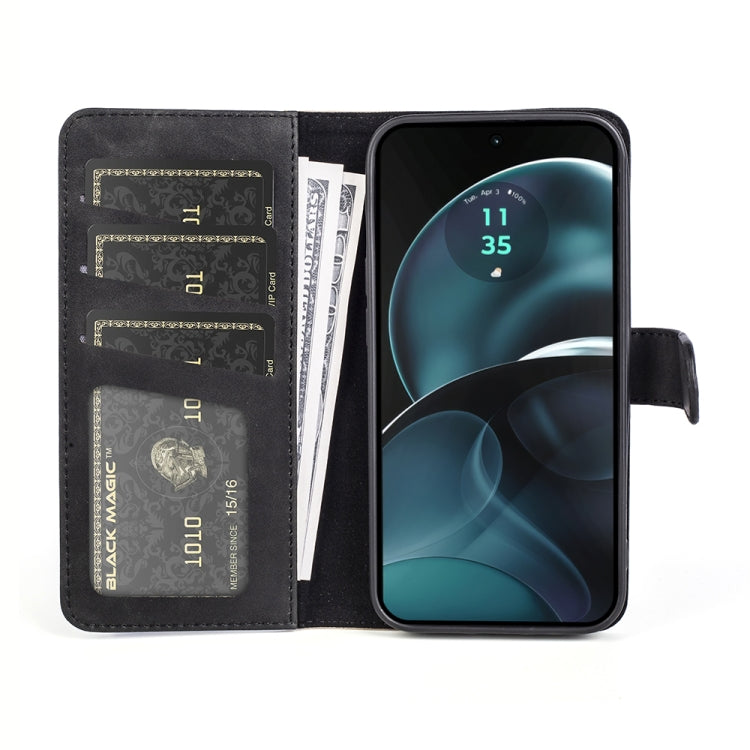 For Motolora Moto G14 Stitching Horizontal Flip Leather Phone Case(Black) by buy2fix