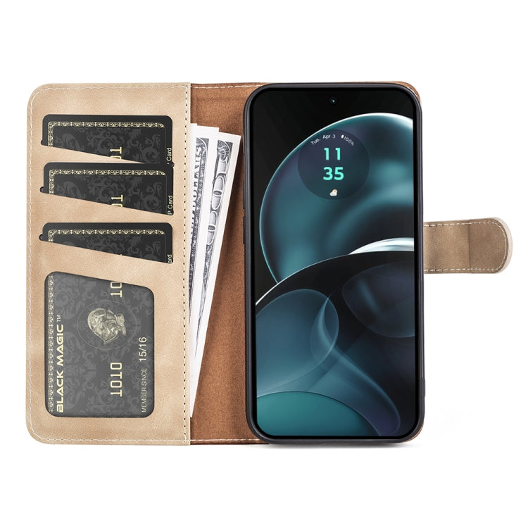 For Motolora Moto G14 Stitching Horizontal Flip Leather Phone Case(Yellow) by buy2fix