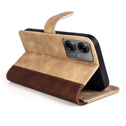 For Motolora Moto G14 Stitching Horizontal Flip Leather Phone Case(Yellow) by buy2fix