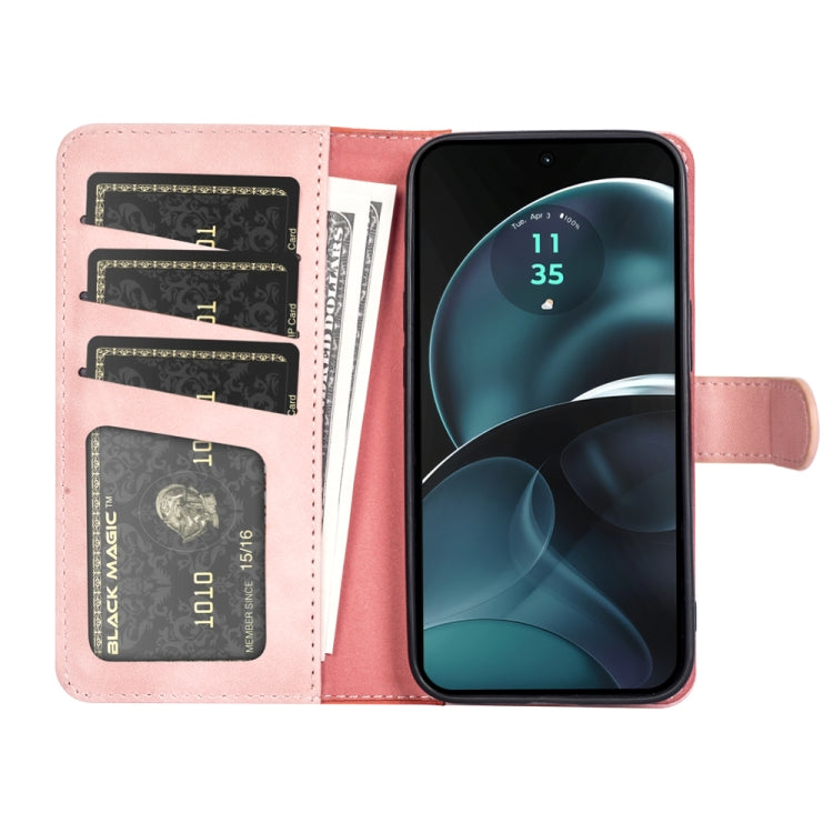 For Motolora Moto G14 Stitching Horizontal Flip Leather Phone Case(Red) by buy2fix