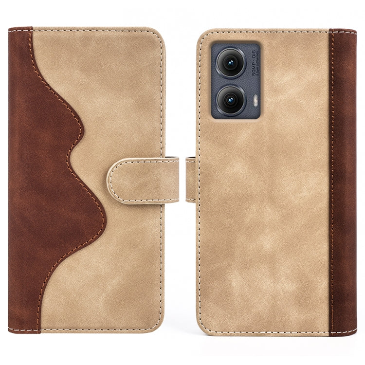 For Motolora Edge 5G 2024 Stitching Horizontal Flip Leather Phone Case(Yellow) by buy2fix