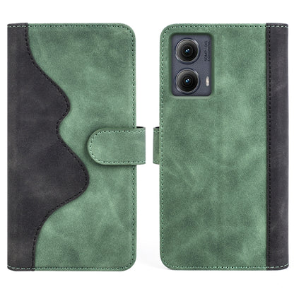 For Motolora Edge 5G 2024 Stitching Horizontal Flip Leather Phone Case(Green) by buy2fix