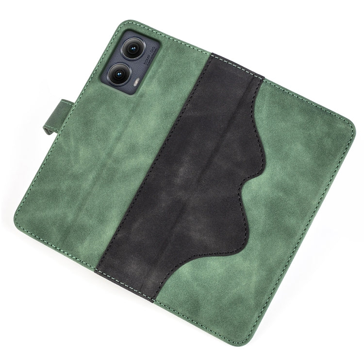 For Motolora Edge 5G 2024 Stitching Horizontal Flip Leather Phone Case(Green) by buy2fix