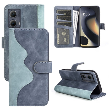 For Motolora Edge 5G 2024 Stitching Horizontal Flip Leather Phone Case(Blue) by buy2fix