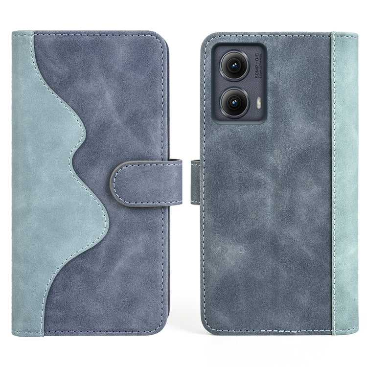 For Motolora Edge 5G 2024 Stitching Horizontal Flip Leather Phone Case(Blue) by buy2fix