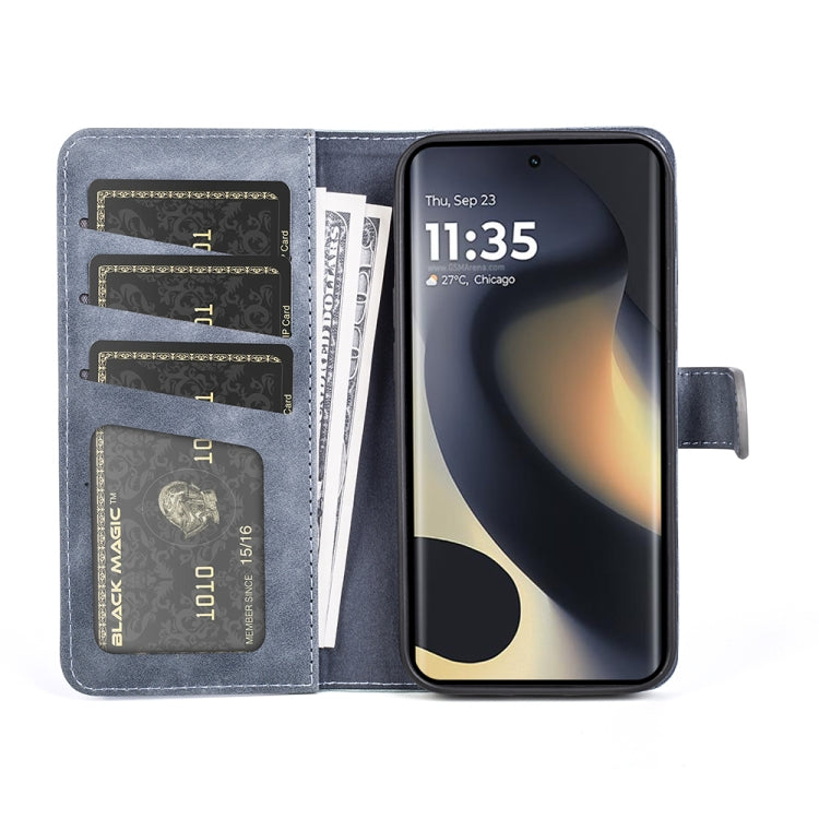 For Motolora Edge 5G 2024 Stitching Horizontal Flip Leather Phone Case(Blue) by buy2fix