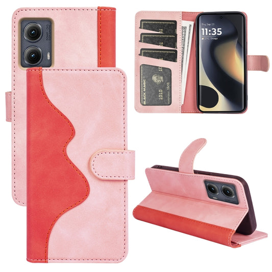 For Motolora Edge 5G 2024 Stitching Horizontal Flip Leather Phone Case(Red) by buy2fix