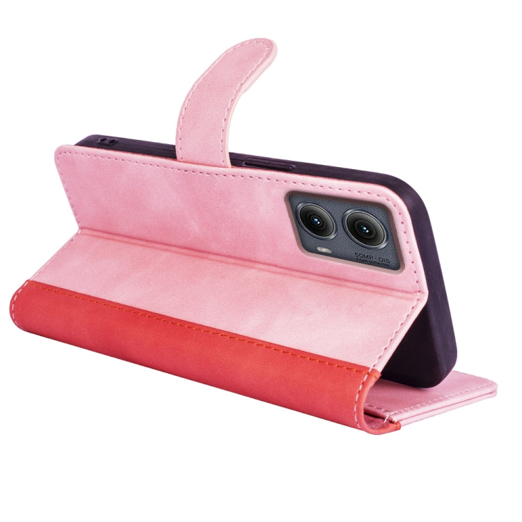 For Motolora Edge 5G 2024 Stitching Horizontal Flip Leather Phone Case(Red) by buy2fix