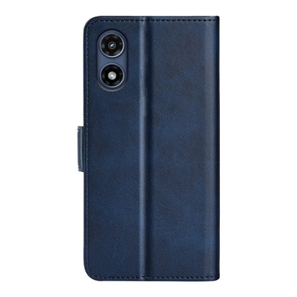 For Motorola Moto G Play 2024 Dual-side Magnetic Buckle Horizontal Flip Leather Phone Case(Dark Blue) by buy2fix
