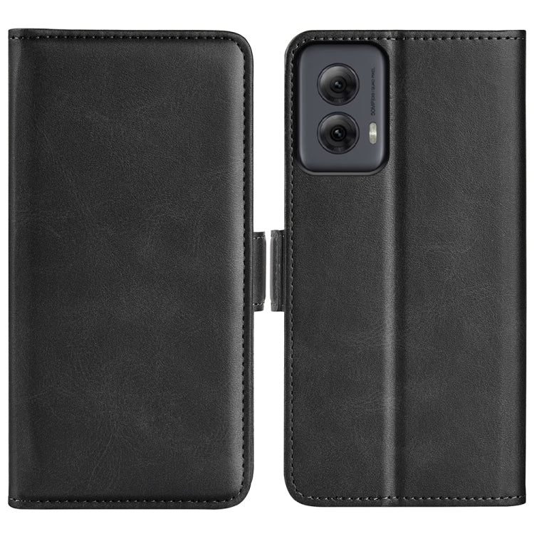 For Motorola Moto G Power 5G 2024 Dual-side Magnetic Buckle Horizontal Flip Leather Phone Case(Black) by buy2fix