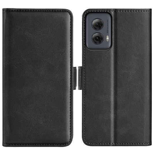 For Motorola Moto G Power 5G 2024 Dual-side Magnetic Buckle Horizontal Flip Leather Phone Case(Black) by buy2fix