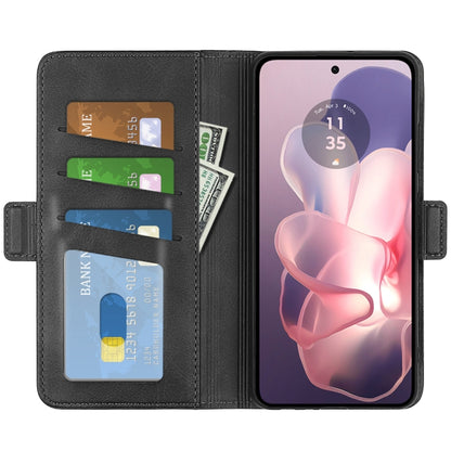 For Motorola Moto G Power 5G 2024 Dual-side Magnetic Buckle Horizontal Flip Leather Phone Case(Black) by buy2fix