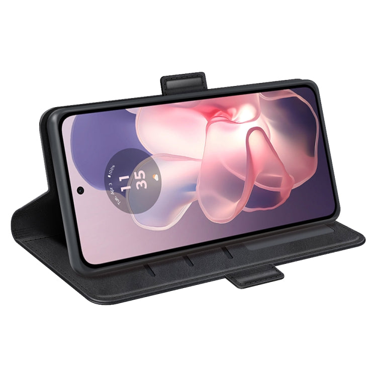 For Motorola Moto G Power 5G 2024 Dual-side Magnetic Buckle Horizontal Flip Leather Phone Case(Black) by buy2fix