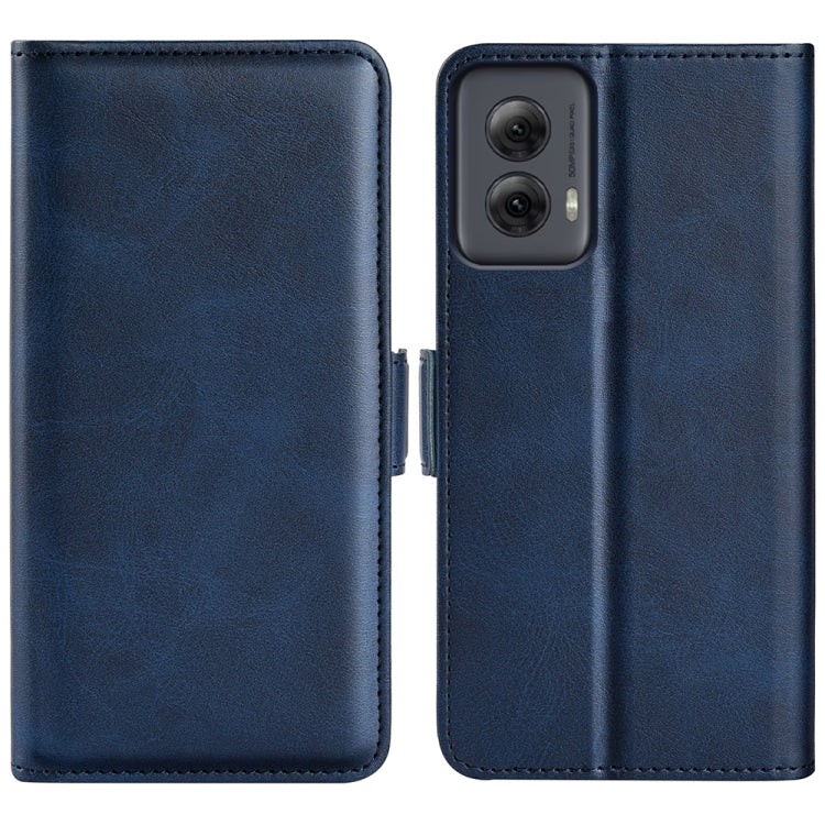 For Motorola Moto G Power 5G 2024 Dual-side Magnetic Buckle Horizontal Flip Leather Phone Case(Dark Blue) by buy2fix