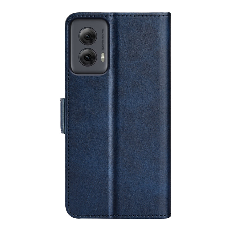 For Motorola Moto G Power 5G 2024 Dual-side Magnetic Buckle Horizontal Flip Leather Phone Case(Dark Blue) by buy2fix