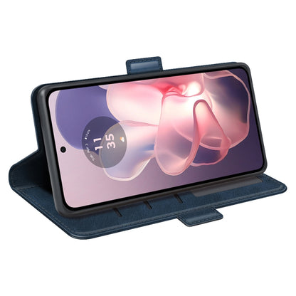 For Motorola Moto G Power 5G 2024 Dual-side Magnetic Buckle Horizontal Flip Leather Phone Case(Dark Blue) by buy2fix