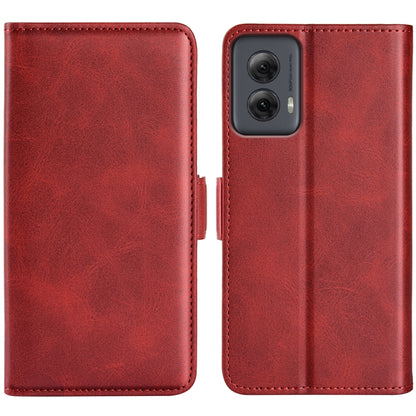For Motorola Moto G Power 5G 2024 Dual-side Magnetic Buckle Horizontal Flip Leather Phone Case(Red) by buy2fix