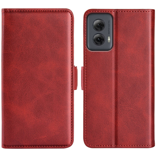For Motorola Moto G Power 5G 2024 Dual-side Magnetic Buckle Horizontal Flip Leather Phone Case(Red) by buy2fix