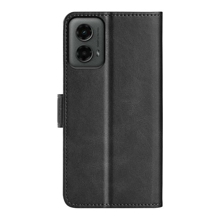 For Motorola Moto G 5G 2024 Dual-side Magnetic Buckle Horizontal Flip Leather Phone Case(Black) by buy2fix