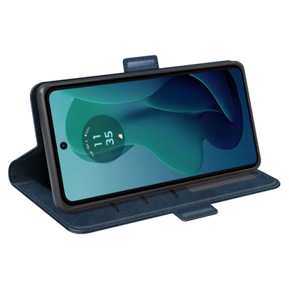 For Motorola Moto G 5G 2024 Dual-side Magnetic Buckle Horizontal Flip Leather Phone Case(Dark Blue) by buy2fix