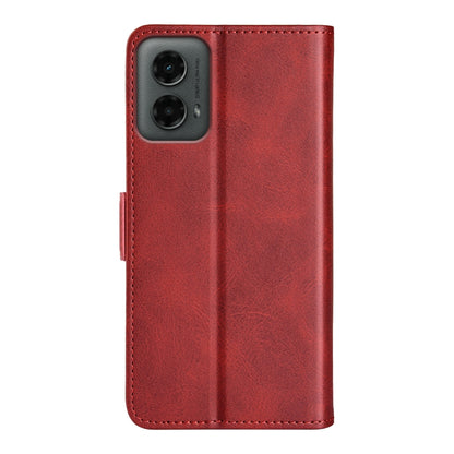 For Motorola Moto G 5G 2024 Dual-side Magnetic Buckle Horizontal Flip Leather Phone Case(Red) by buy2fix