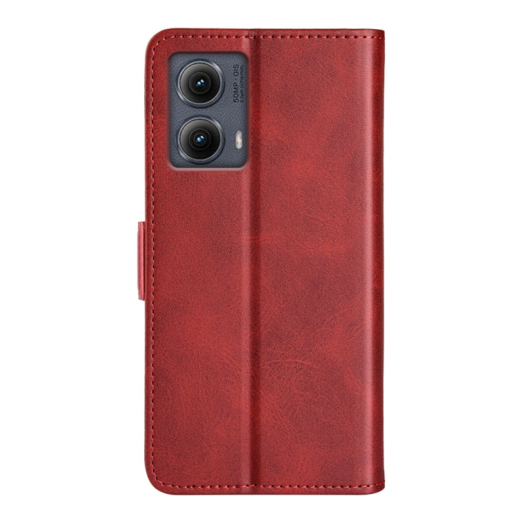 For Motorola Edge 5G 2024 Dual-side Magnetic Buckle Horizontal Flip Leather Phone Case(Red) by buy2fix