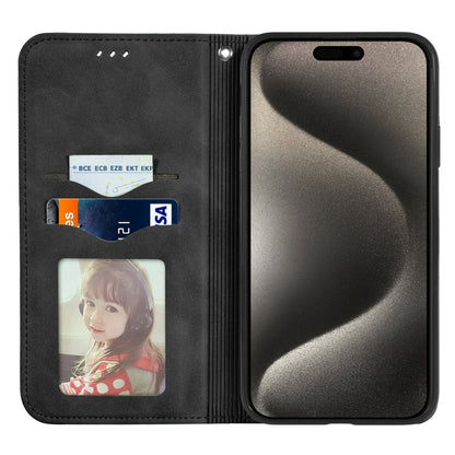 For iPhone 16 Pro Retro Skin Feel Magnetic Flip Leather Phone Case(Black) by buy2fix