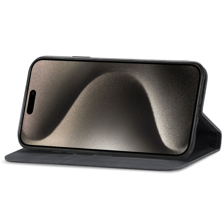 For iPhone 16 Pro Retro Skin Feel Magnetic Flip Leather Phone Case(Black) by buy2fix