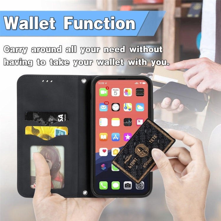 For iPhone 16 Pro Retro Skin Feel Magnetic Flip Leather Phone Case(Black) by buy2fix