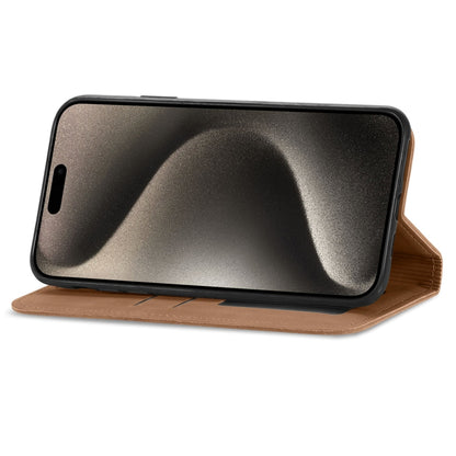 For iPhone 16 Pro Retro Skin Feel Magnetic Flip Leather Phone Case(Brown) by buy2fix