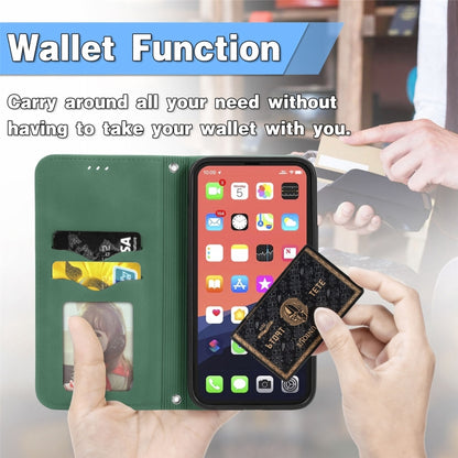 For iPhone 16 Pro Retro Skin Feel Magnetic Flip Leather Phone Case(Green) by buy2fix