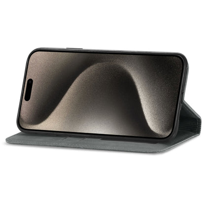 For iPhone 16 Pro Retro Skin Feel Magnetic Flip Leather Phone Case(Gray) by buy2fix