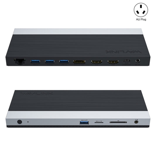Wavlink UMD05 Display Port HDMI Port RJ45 Ethernet Triple Display MST Laptop Docking Station, Plug:AU Plug -  by WAVLINK | Online Shopping UK | buy2fix