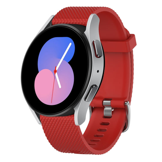 For Samsung Galaxy Watch 5 40mm 20mm Diamond Textured Silicone Watch Band(Red)