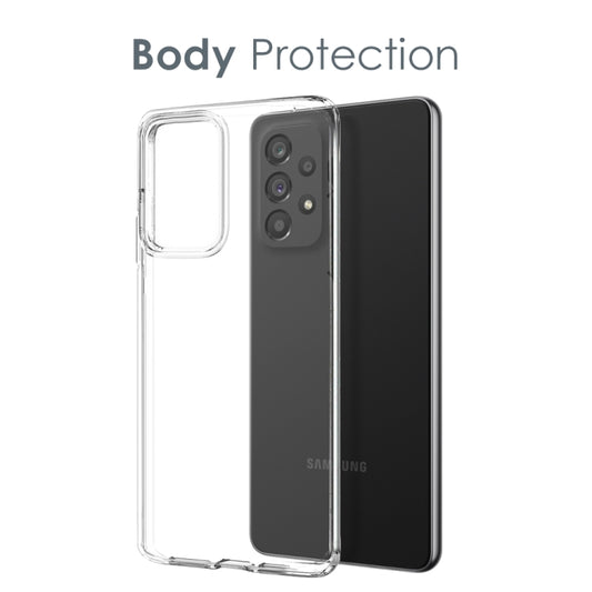 For Samsung Galaxy A73 5G NORTHJO Transparent TPU Phone Case with Tempered Glass Film(Transparent) - Galaxy Phone Cases by NORTHJO | Online Shopping UK | buy2fix