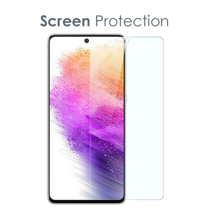 For Samsung Galaxy A73 5G NORTHJO Transparent TPU Phone Case with Tempered Glass Film(Transparent) - Galaxy Phone Cases by NORTHJO | Online Shopping UK | buy2fix
