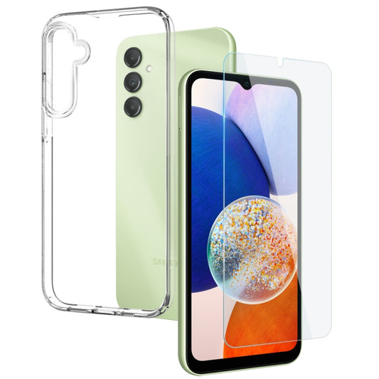 For Samsung Galaxy A14 4G / 5G NORTHJO Transparent TPU Phone Case with Tempered Glass Film(Transparent) - Galaxy Phone Cases by NORTHJO | Online Shopping UK | buy2fix