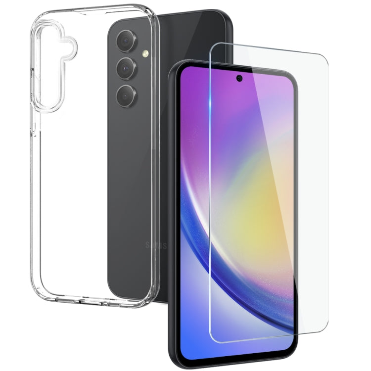For Samsung Galaxy A35 5G NORTHJO Transparent TPU Phone Case with Tempered Glass Film(Transparent) - Galaxy Phone Cases by NORTHJO | Online Shopping UK | buy2fix