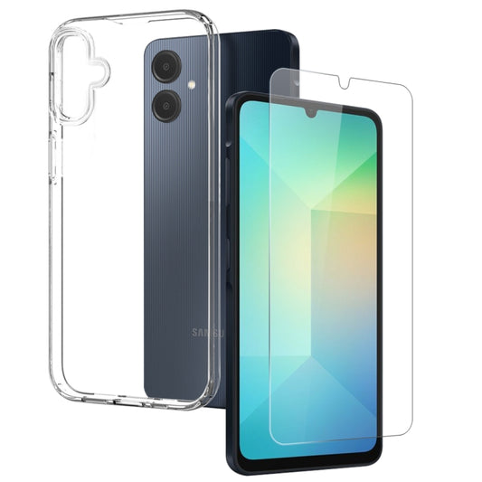 For Samsung Galaxy A06 4G NORTHJO Transparent TPU Phone Case with Tempered Glass Film(Transparent) - Galaxy Phone Cases by NORTHJO | Online Shopping UK | buy2fix