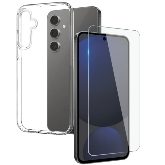 For Samsung Galaxy S24 FE 5G NORTHJO Transparent TPU Phone Case with Tempered Glass Film(Transparent) - Galaxy S24 FE 5G Cases by NORTHJO | Online Shopping UK | buy2fix