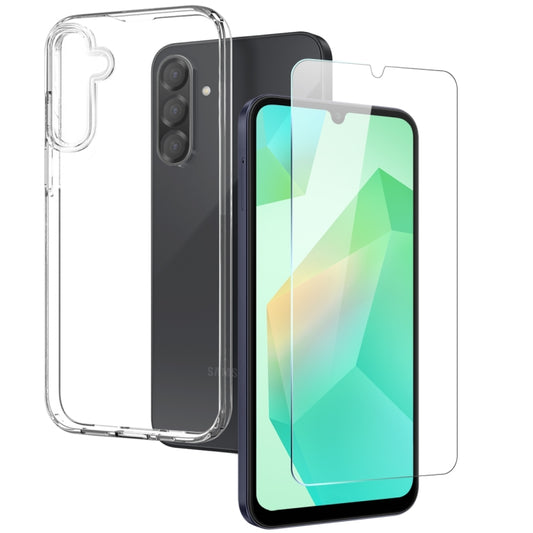 For Samsung Galaxy A26 5G NORTHJO Transparent TPU Phone Case with Tempered Glass Film(Transparent) - Galaxy Phone Cases by NORTHJO | Online Shopping UK | buy2fix