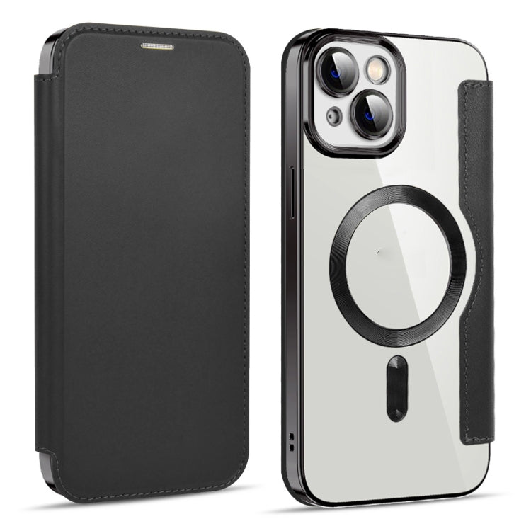 For iPhone 15 Shield MagSafe RFID Anti-theft Leather Phone Case(Black) - iPhone 15 Cases by buy2fix | Online Shopping UK | buy2fix